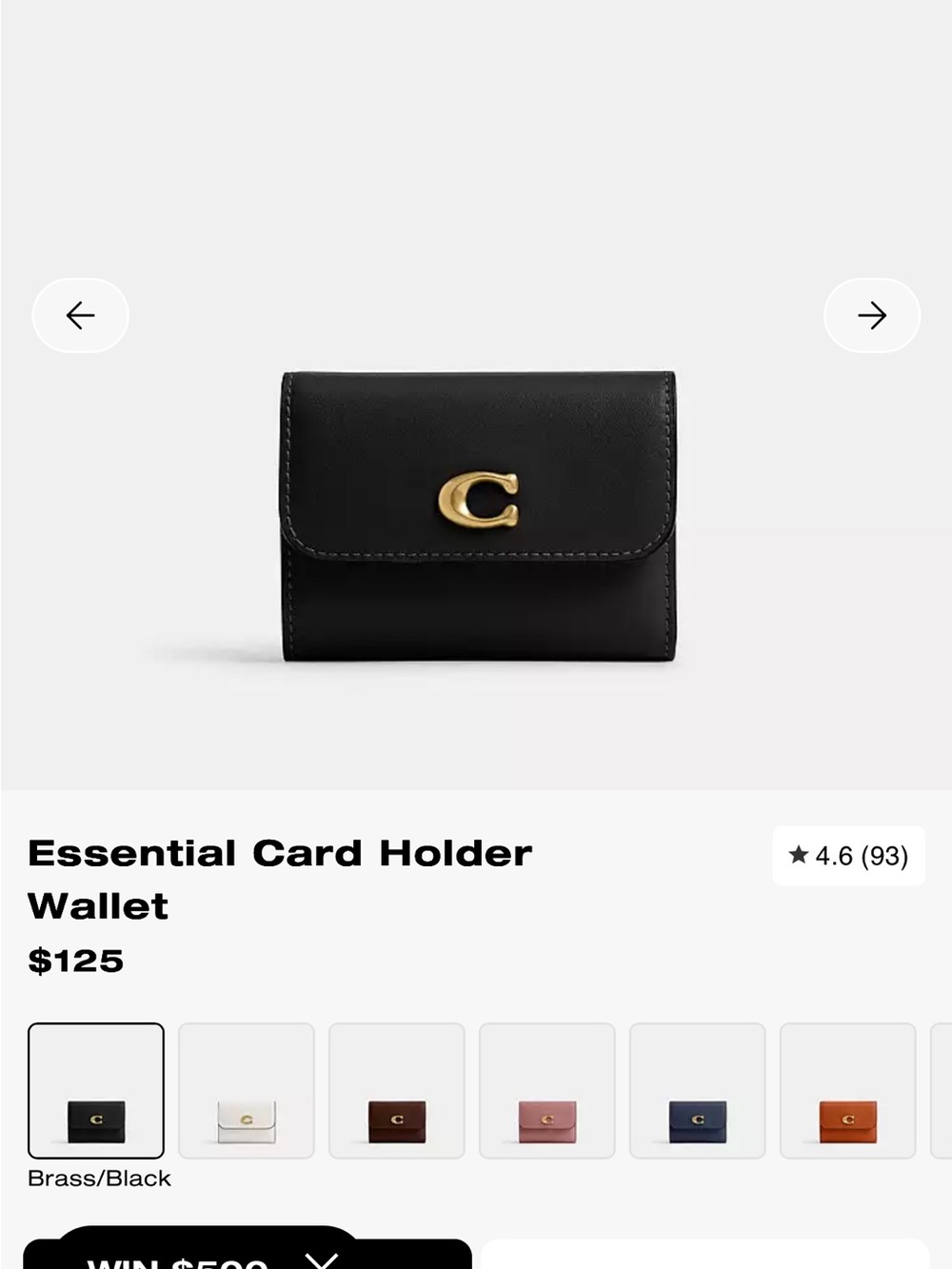 Coach Essential Card Holder Wallet
